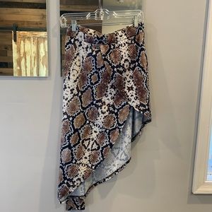 Snake print side slit dress skirt from PLT.